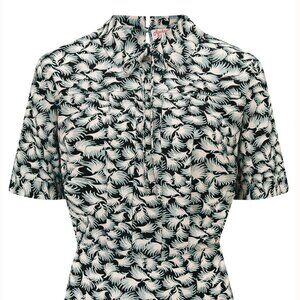 Elsie Blouse in Black Whisp Print, True Authentic 1950s Style Rock N Romance